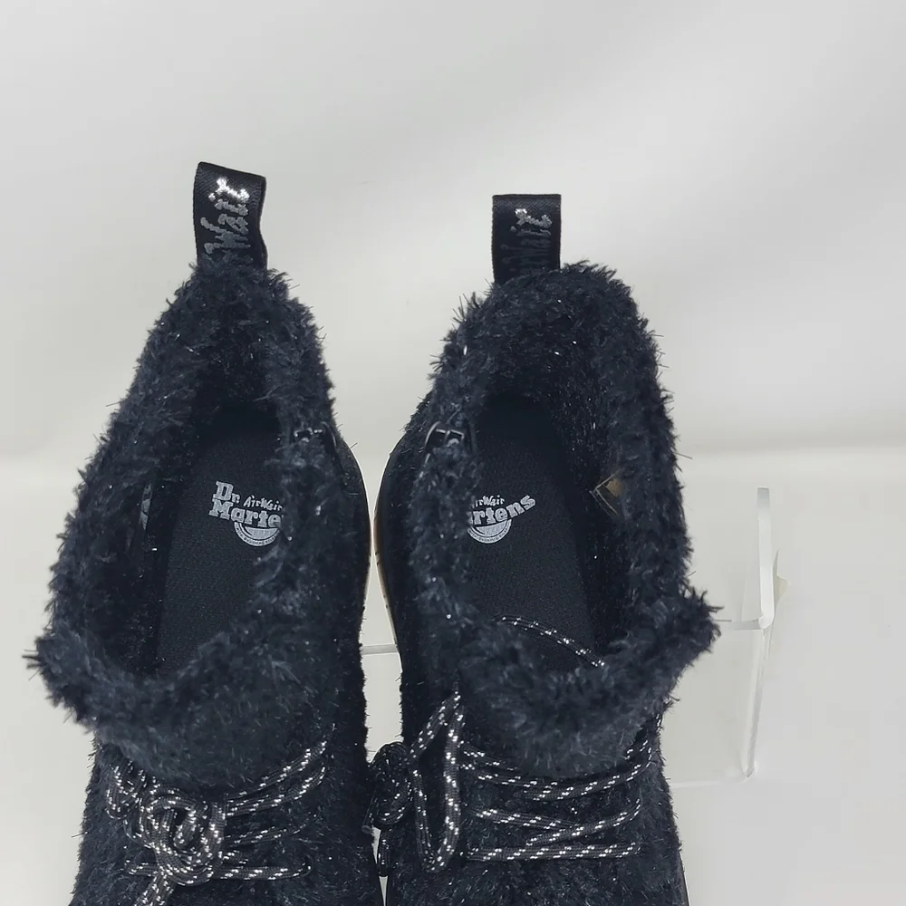 Dr. Martens 1460 PASCAL TINSEL FUR LACE UP BOOTS WOMENS US SIZE 5 NEW